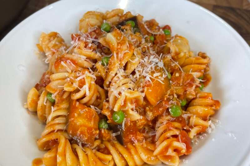 Eggplant and Sausage Pasta