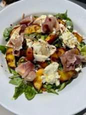 Delicious Grilled Peach & Burrata Salad