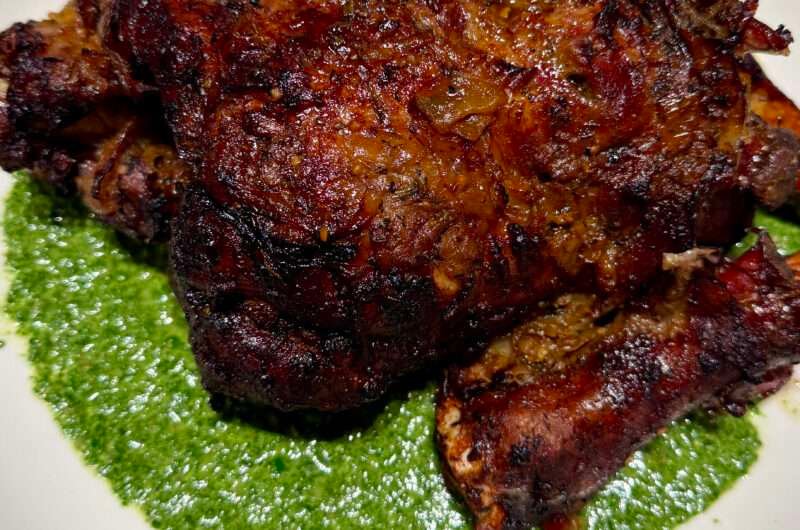 Slow Cooked Lamb with Salsa Verde (with Two Easy Side Salads)