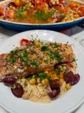 One-Pan Spiced Salmon with Roasted Chickpeas & Tomato