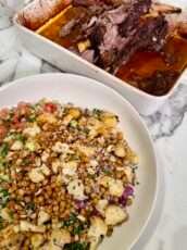 Slow-Roasted Middle Eastern Lamb Shoulder with Cauliflower & Chickpea Salad