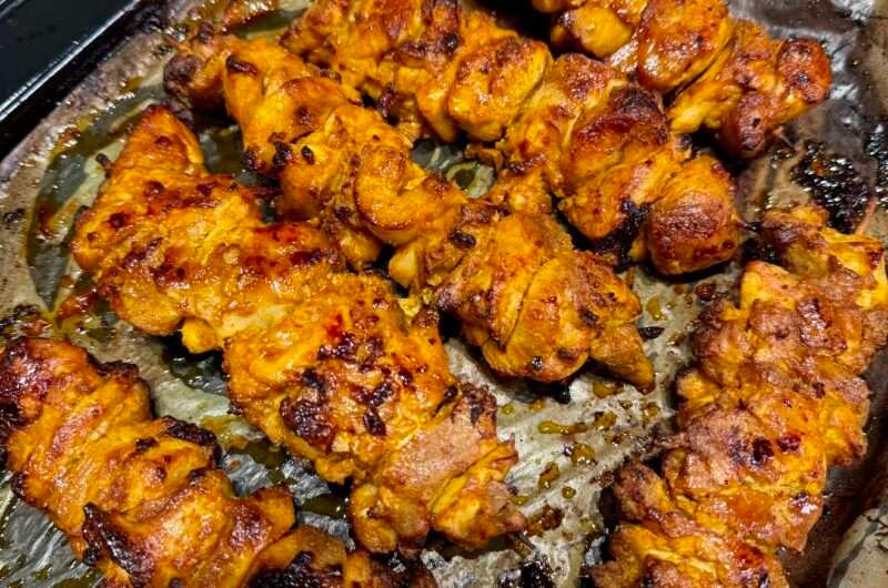 Chicken Shawarma Skewers with Garlic Lemon Sauce