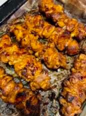 Chicken Shawarma Skewers with Garlic Lemon Sauce